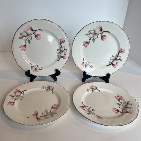 Homer Laughlin Dogwood Liberty Dessert/Bread & Butter Plates Set of 4 - Picture 1 of 15